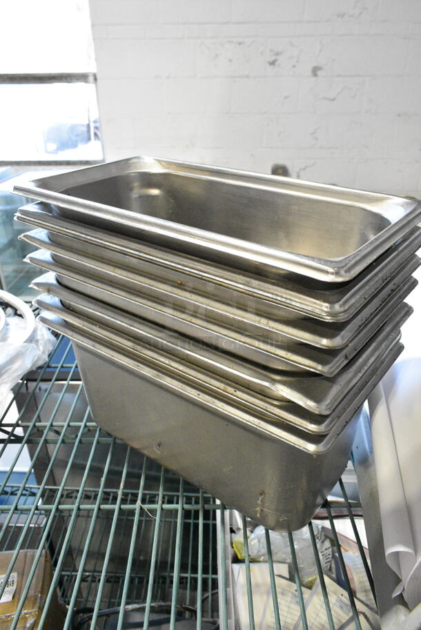 ALL ONE MONEY! Lot of 11 Various Items Including 6 Stainless Steel Drop In Bins, Butcher Paper Roll w Holder, 2 Grill Press. - Image 9 of 10