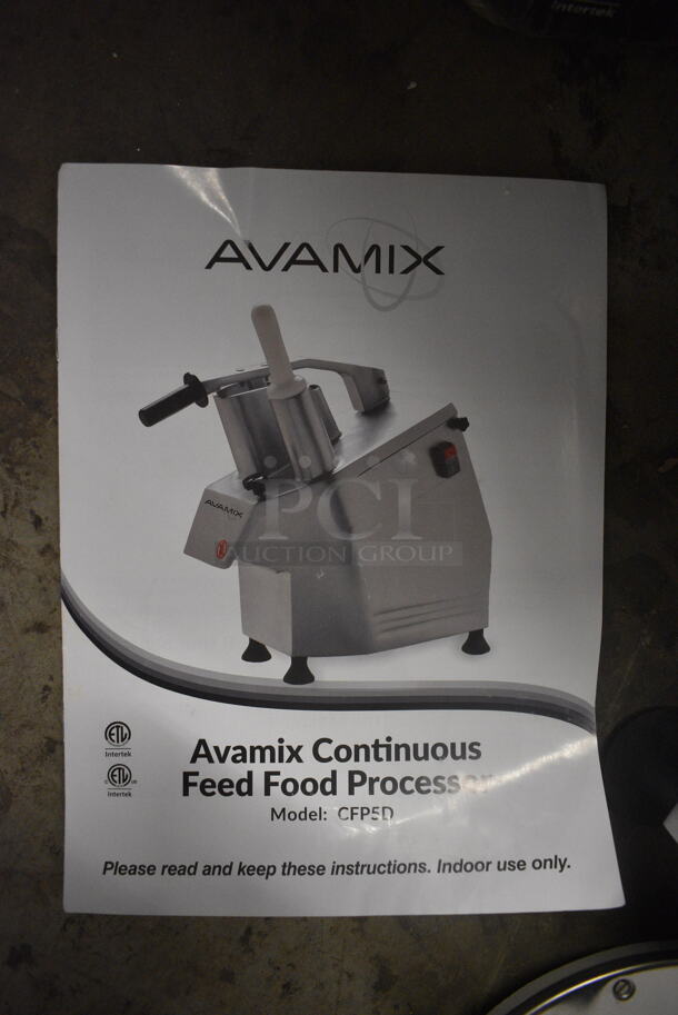 BRAND NEW IN BOX! Avamix Model 177CFP5D Stainless Steel Commercial Countertop Food Processor w/ 5 Various Blades. 120 Volts, 1 Phase. 9x21x20. Tested and Working! - Image 5 of 11