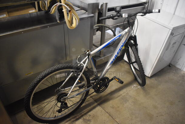 Huffy Highland Gray and Blue Bicycle. Missing Seat. 24x67x42 - Image 1 of 7