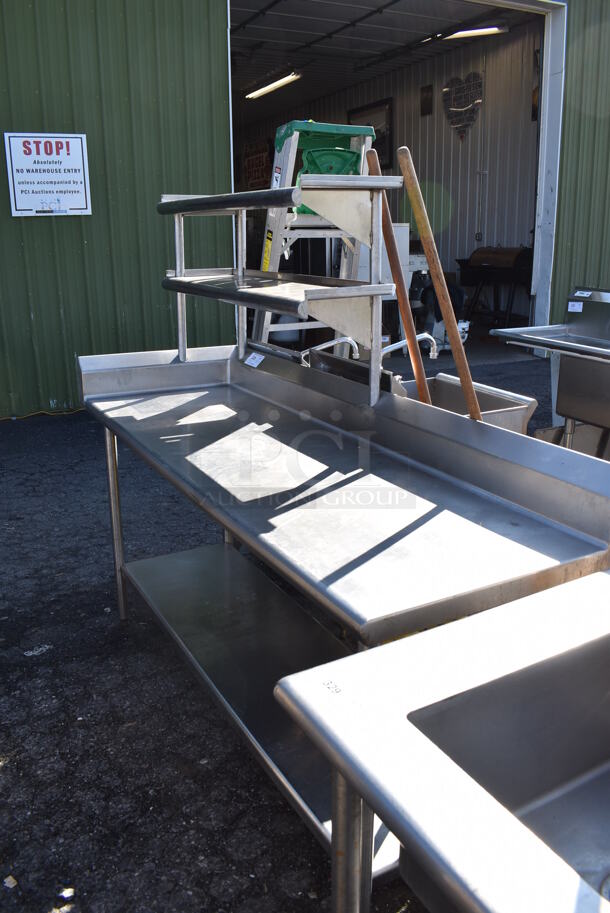 Stainless Steel Table w/ 2 Tier Over Shelf, Left Splash Guard, Back Splash and Under Shelf. 70x24x62 - Image 4 of 4