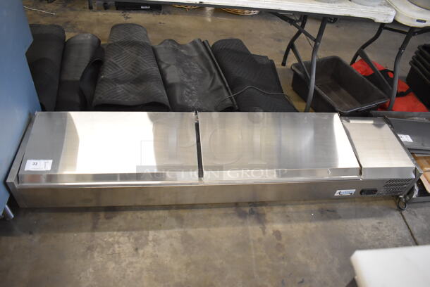 Avantco 360CPT71 Stainless Steel Commercial Refrigerated Topping Rail. 71x16x10. Tested and Does Not Power On - Image 2 of 8