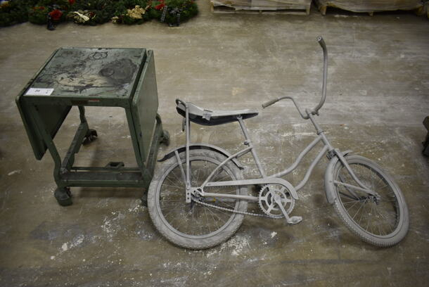 2 Various Items; Bicycle and Metal Cart on Casters. 2 Times Your Bid!