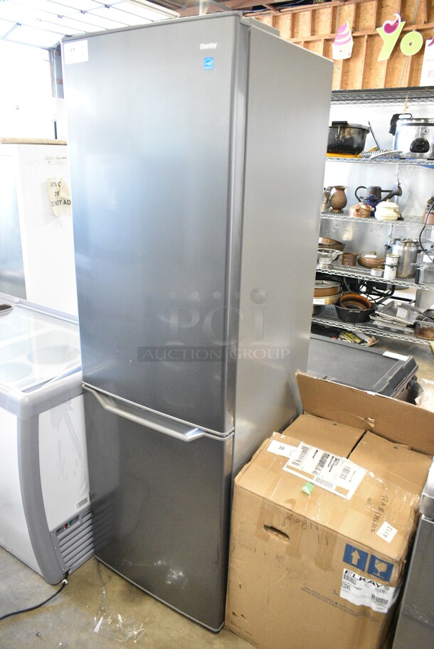 BRAND NEW SCRATCH AND DENT! Danby DBMF100B1SLDB 10 Cu. Ft. Bottom Mounted Stainless Steel Solid Two Door Reach-In Refrigerator / Freezer. 115 Volts, 1 Phase. Tested and Working! - Image 3 of 8