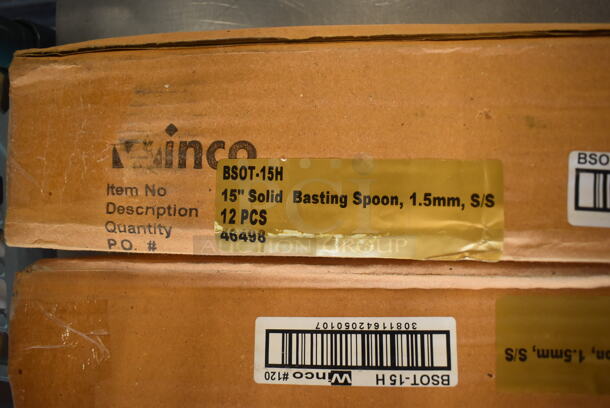 2 Boxes of 12 BRAND NEW! Winco BSOT-15H Serving Spoons. 15". 2 Times Your Bid! - Image 3 of 4
