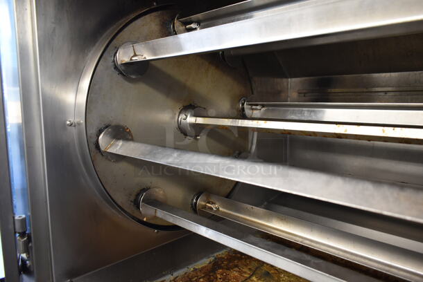 Hickory Industries N/5.8 G Stainless Steel Commercial Natural Gas Powered 7 Spit Rotisserie Oven w/ 7 Extra Spits on Stand. 65,000 BTU. - Image 6 of 11