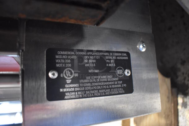 BRAND NEW SCRATCH AND DENT! Vulcan VC4ED ENERGY STAR Stainless Steel Commercial Electric Powered Full Size Convection Oven w/ View Through Doors, Metal Oven Racks and Thermostatic Controls. 208 Volts, 3/1 Phase. - Image 3 of 5