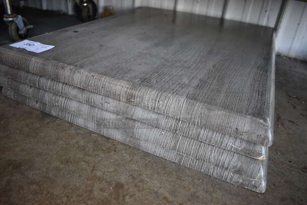 4 Gray Wood Pattern Tabletops. 24x32x1.5. 4 Times Your Bid! - Image 3 of 3