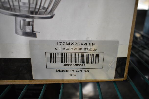 BRAND NEW SCRATCH AND DENT! Avantco 177MX20WHIP Metal Commercial Whisk Attachment for Mixer.  - Image 3 of 3