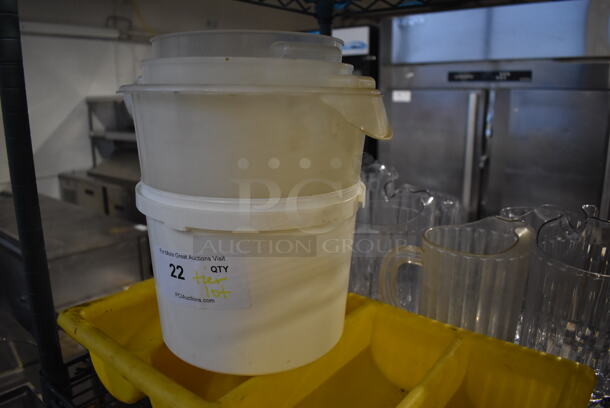 ALL ONE MONEY! Tier Lot of Various Items Including Poly Pitchers, Buckets and Glass Pie Pans - Image 6 of 6