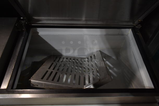 Torrey Stainless Steel Commercial Pizza Prep Table w/ Oversized Cutting Board. Tested and Powers On But Does Not Get Cold  - Image 6 of 9