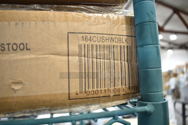 2 Boxes of 5 BRAND NEW SCRATCH AND DENT! Lancaster Table & Seating 164CUSHWDBLK Black Finish Wood Seat for Wood Frame Chairs and Bar Stools. 2 Times Your Bid!  - Image 4 of 4