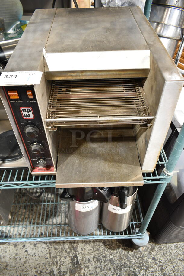 American Permanent Ware HT-10 Stainless Steel Commercial Countertop Electric Powered Conveyor Toaster Oven. 208 Volts, 1 Phase. - Item #1114403