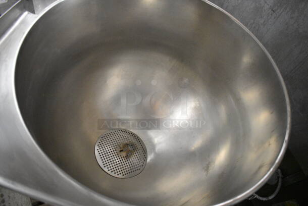 Groen DT-40 Stainless Steel Commercial Floor Style Direct Steam Powered 40 Gallon Steam Kettle.  - Image 5 of 6