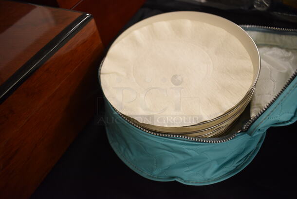 ALL ONE MONEY! Lot of Lenox Dinnerware Including Serving Plate, Cups, Dinner Plates, Salad Plates, Bread and Butter Plates, and Saucers With Protective Covers  - Image 11 of 12