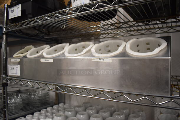 Metal Countertop Silverware Holder. 28x6.5x6.5 - Image 3 of 4