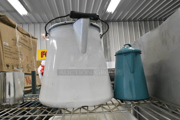5 Various Items Including Metal Pitchers, 2 Metal Kettles. Includes 6x4x4. 5 Times Your Bid!  - Image 5 of 5