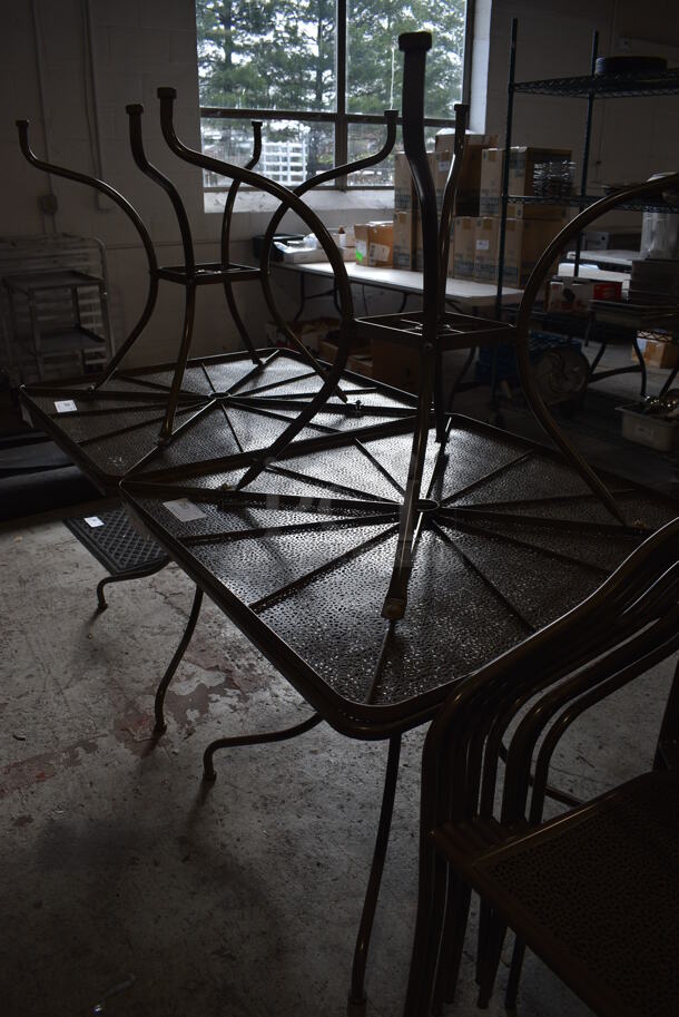Brown Metal Patio Table. Stock Picture - Cosmetic Condition May Vary. 35.5x35.5x28.5 - Image 5 of 5