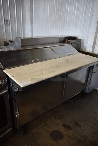 Beverage Air SUR60-16C Stainless Steel Commercial Sandwich Salad Prep Table Bain Marie Mega Top on Commercial Casters. 115 Volts, 1 Phase. Tested and Powers On But Does Not Get Cold
