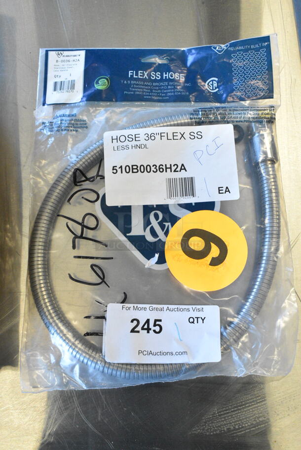 BRAND NEW SCRATCH AND DENT! T&S B-0036-H2A 30 5/8" Stainless Steel Hose - Image 1 of 2