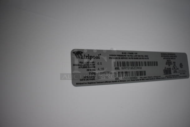 Whirlpool WRT519SZDM02 Metal Cooler Freezer Combo Unit. 115 Volts, 1 Phase. 30x32x67. Tested and Powers On But Does Not Get Cold - Image 9 of 9