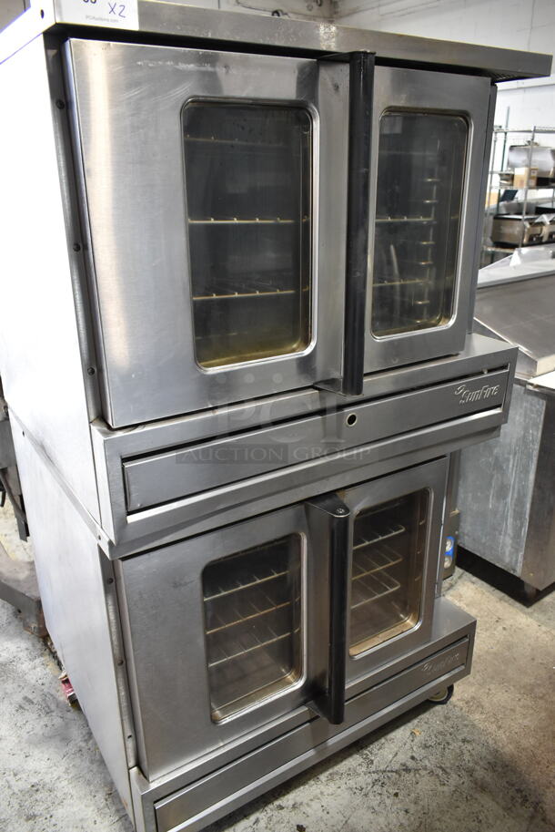 2 Garland SunFire Stainless Steel Commercial Natural Gas Powered Full Size Convection Ovens w/ View Through Doors, Metal Oven Racks and Thermostatic Controls on Commercial Casters. 2 Times Your Bid! - Image 3 of 11