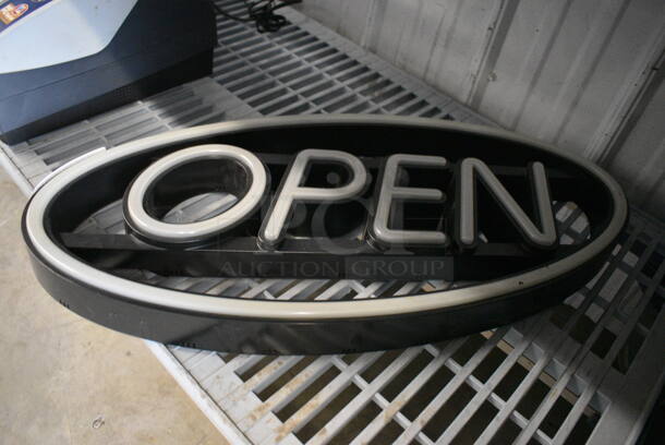 Light Up Open Sign. Does Not Have Power Cord. 27.5x2.5x13 - Image 2 of 3