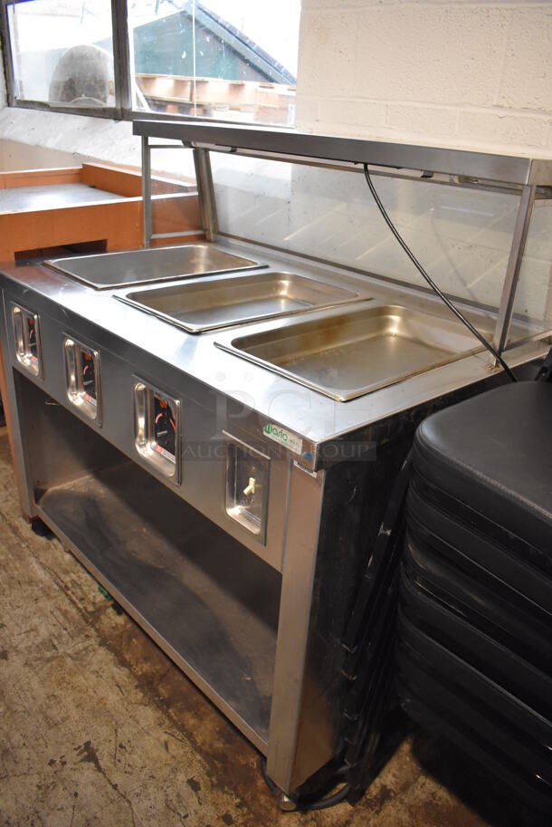 APW Wyott Stainless Steel Commercial 3 Bay Steam Table w/ Sneeze Guard and Under Shelf. 208/240 Volts, 1 Phase. 48x30x50 - Image 6 of 10