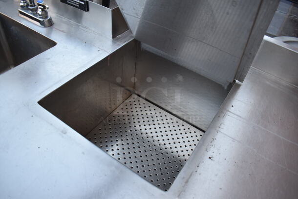 CustomCool Stainless Steel Commercial work Station w/ Sink Basin, Faucet, Handles, Back Splash and 2 Doors. 56x30x40 - Image 5 of 8