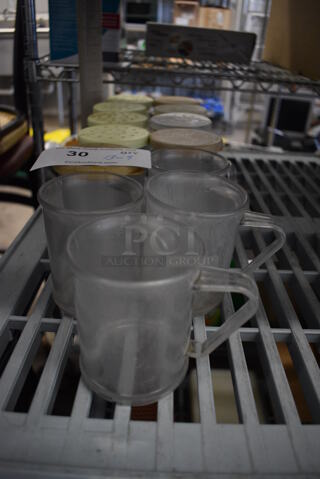 ALL ONE MONEY! Lot of 13 Clear Poly Seasoning Shakers w/ 9 Lids. 4x3x3.5