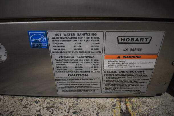 Hobart LXIH ENERGY STAR Stainless Steel Commercial Floor Style Undercounter Hi Temp High Temperature Dishwasher. 120-208-240 Volts, 1 Phase. 24x25x34 - Image 8 of 8