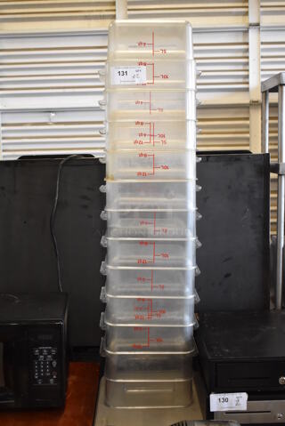ALL ONE MONEY! Lot of 12 Poly 12 Quart Containers. 12.5x11x8