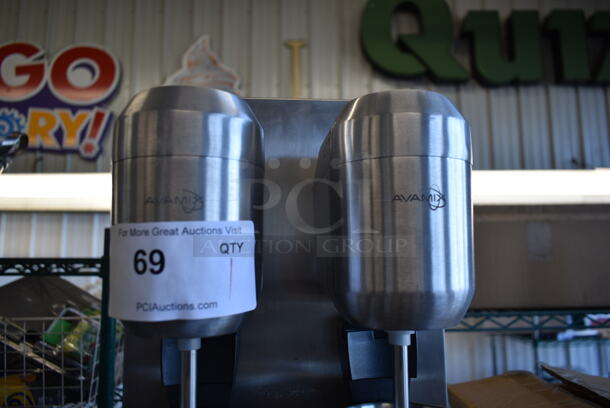 BRAND NEW SCRATCH AND DENT! Avantco DM-B-21C Stainless Steel Commercial Countertop 2 Head Milkshake Mixer w/ 2 Mixing Cups. 110-120 Volts, 1 Phase. Tested and Working! - Image 6 of 11