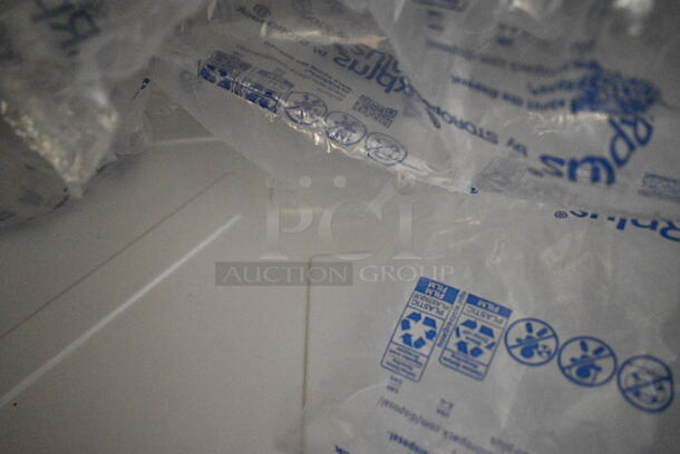 PALLET LOT of 30 BRAND NEW Boxes Including 3 Box 795PTOKFT1 Choice 4 5/8" x 3 1/2" x 2 1/2" Kraft Microwavable Folded Paper #1 Take-Out Container - 450/Case, 2 Choice Deli Container Lids, 280SHOOTNEON Choice 5 5/8" Neon Plastic Test Tube Shot / Shooter with Assorted Colors - 1000/Case, 164UMBAL06TC Umbrella, 612527PCO Choice 7" Round Standard Weight Foil Take-Out Pan with Dome Lid - 200/Case, Strawberry Street Dinner Set, 164IMBSS75CM Umbrella. 30 Times Your Bid!  - Image 2 of 12