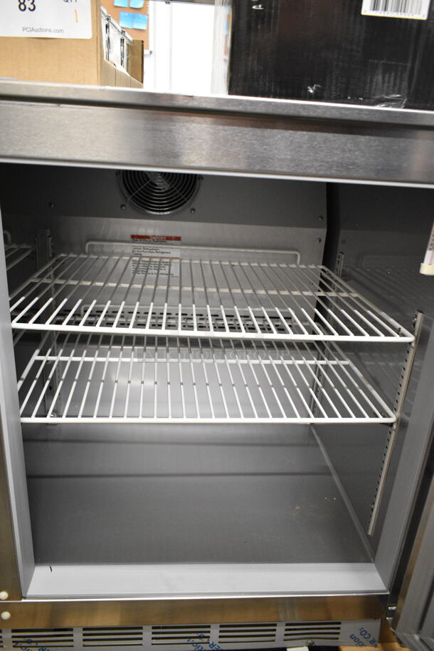 BRAND NEW! Beverage Air UCF48AHC Stainless Steel Commercial 2 Door Undercounter Freezer w/ Commercial Casters. 115 Volts, 1 Phase. Tested and Working! - Image 4 of 8