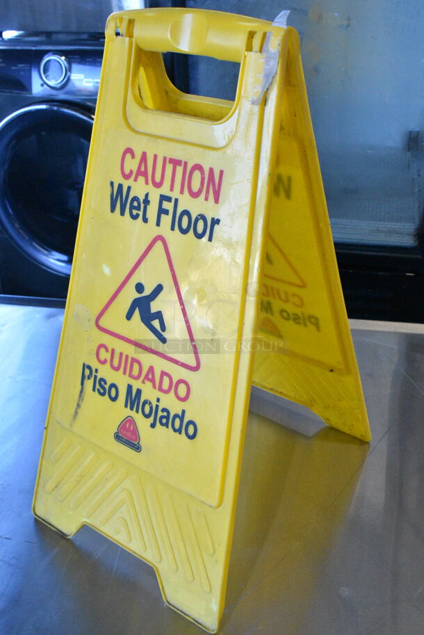 3 Items Including 2 Cedar Mop Buckets and Yellow Poly Wet Floor Caution Sign. 3 Times Your Bid!  - Image 6 of 6