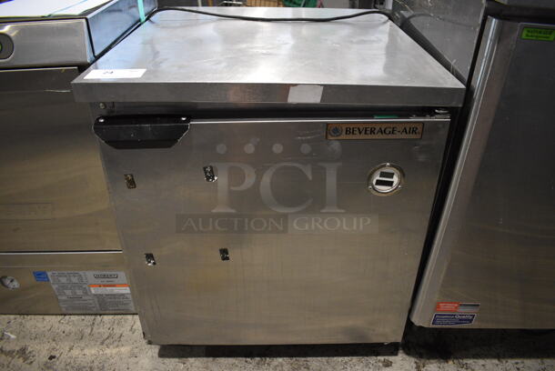 Beverage Air Stainless Steel Commercial Single Door Undercounter Cooler. 115 Volts, 1 Phase. 27.5x30x31. Tested and Working!