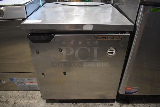 Beverage Air Stainless Steel Commercial Single Door Undercounter Cooler. 115 Volts, 1 Phase. 27.5x30x31. Tested and Working! - Image 1 of 5