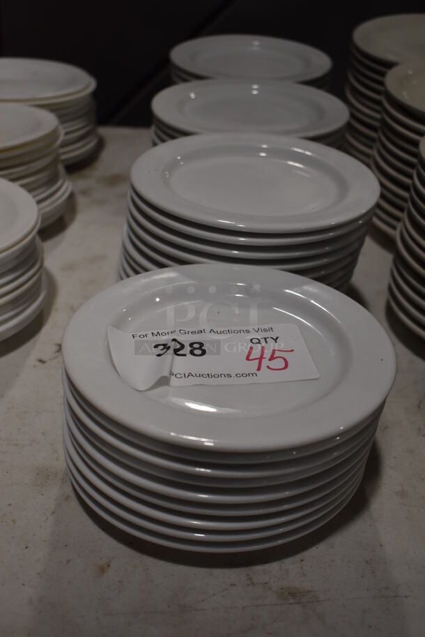 45 White Ceramic Plates. 6.5x6.5x1. 45 Times Your Bid! - Image 3 of 4