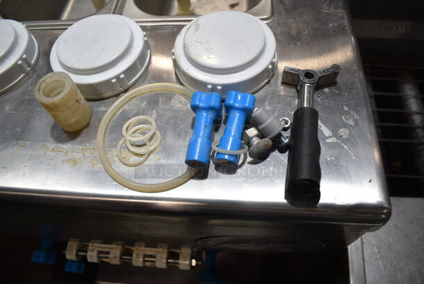 2013 Stainless Steel Commercial 2 Flavor w/ Twist Soft Serve Ice Cream Machine on Commercial Casters. 220 Volts.  - Image 6 of 8