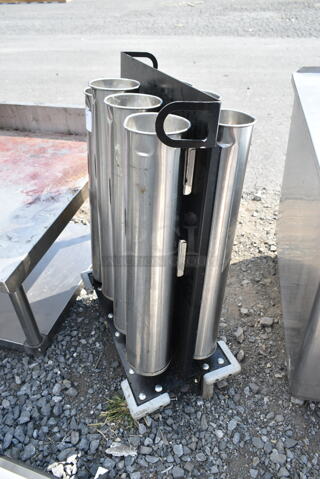 Metal Cart on Commercial Casters w/ 7 Cup Dispenser Chutes. 