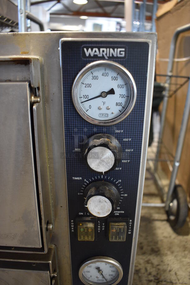 Waring WPO750 Stainless Steel Commercial Countertop Electric Powered Double Deck Oven. 240 Volts. 27x25x22 - Image 3 of 8