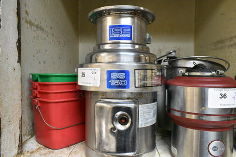 Insinkerator ISE SS 150 Stainless Steel Commercial Garbage Disposal. 208/230/460 Volts, 3 Phase. This Unit Was In Working Condition When the Restaurant Closed.  (kitchen)