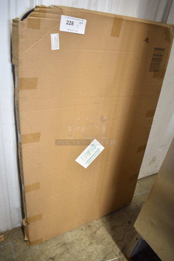 BRAND NEW SCRATCH AND DENT! Lancaster Table & Seating 3493048TCB 30" x 48" Laminated Rectangular Table Top Reversible Cherry / Black - Image 2 of 4