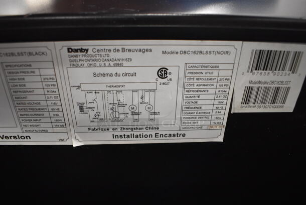 BRAND NEW SCRATCH AND DENT! Danby DBC162BLSST Stainless Steel Mini Single Door Reach In Cooler Merchandiser. 115 Volts, 1 Phase. 24x24.5x35. Tested and Working! - Image 7 of 7