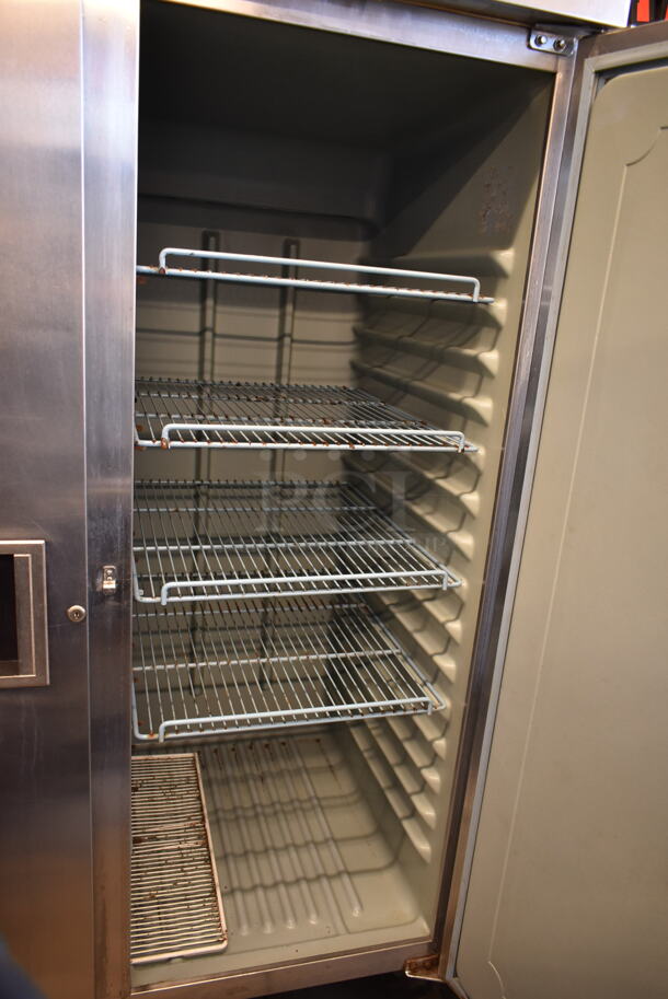 Delfield 6051-S Stainless Steel Commercial 2 Door Reach In Cooler w/ Poly Coated Racks on Commercial Casters. 115 Volts, 1 Phase. Tested and Working! - Image 6 of 10