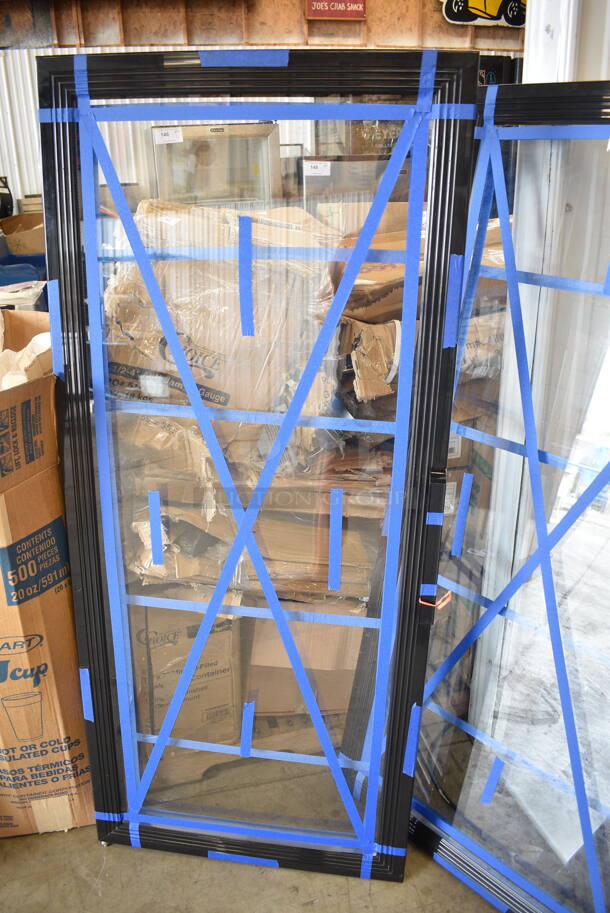 2 BRAND NEW SCRATCH AND DENT! Items; Avantco 17810094 Black Left-Hinged Glass Door for GDC-23-HC, Avantco 17811467 Black Left-Hinged Glass Door for GDC-15-HC. 2 Times Your Bid! - Image 3 of 5