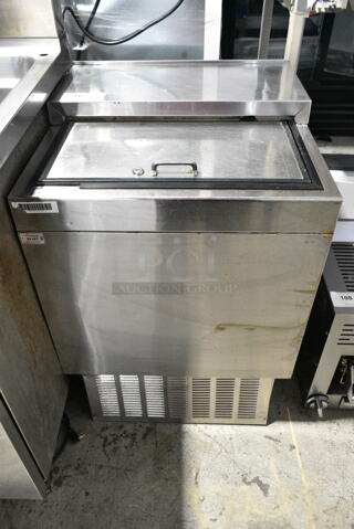 Glastender ST24-S Stainless Steel Commercial Back Bar Bottle Cooler w/ Sliding Lid. 115 Volts, 1 Phase. Tested and Working!