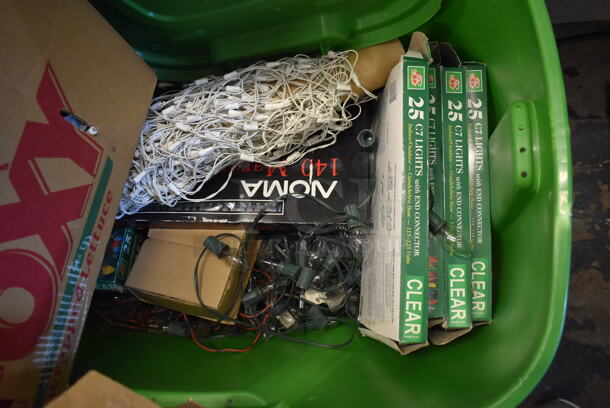 ALL ONE MONEY! Lot of Various Items Including Tree Bases and Lights in Poly Bin - Image 6 of 10