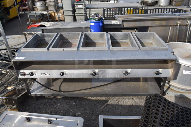 Serve Well 5 Bay Steam Table w/ Undershelf. 120 Volts, 1 Phase. Cannot Test Due To Plug Style