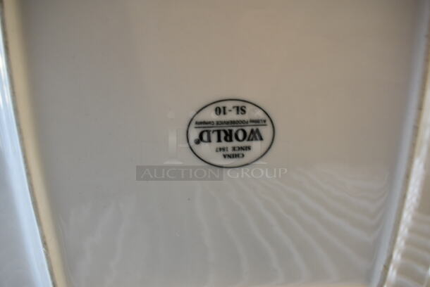 ALL ONE MONEY! Lot of 4 Crates of 18 White Ceramic Square Plates. Missing 1 Plate. 11x11x1 - Image 3 of 4